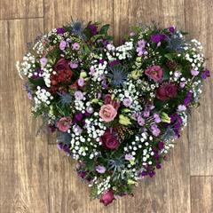 Mixed Flower Heart Tribute